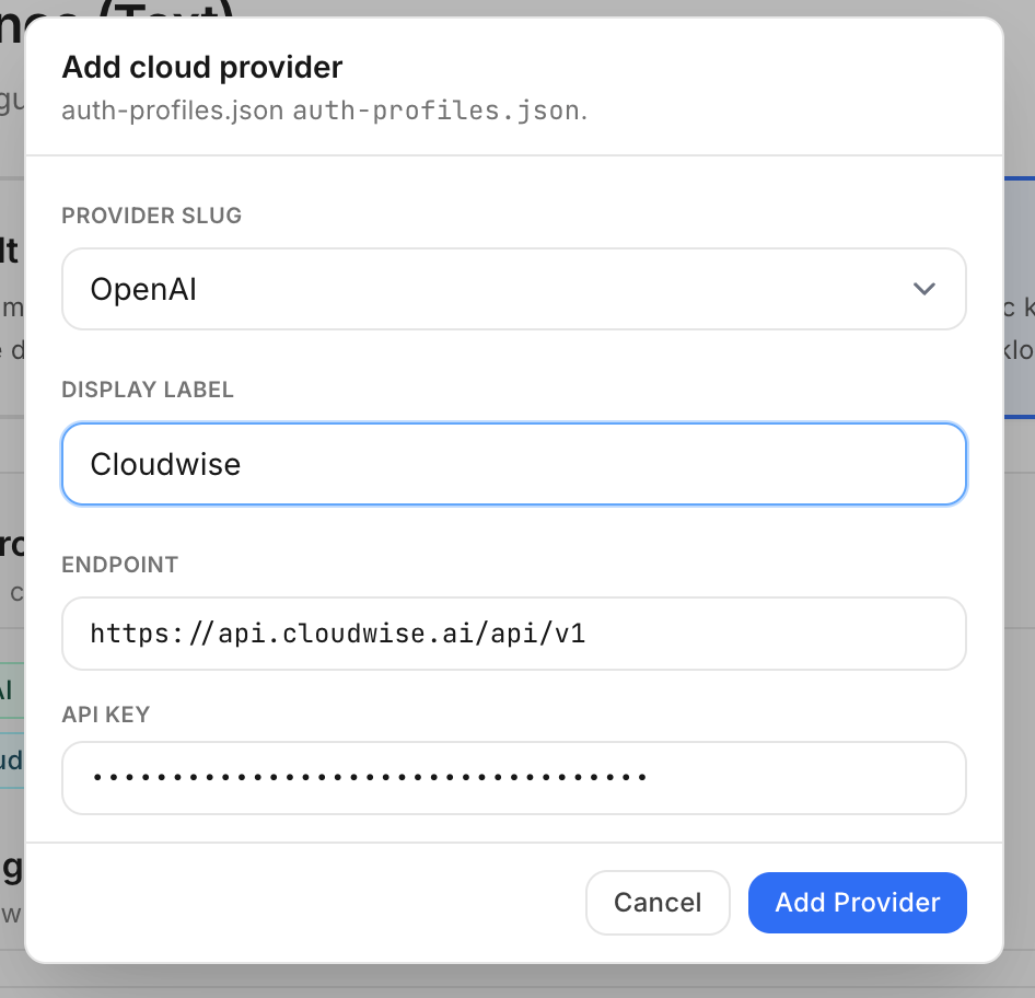 OpenHuman endpoint configuration