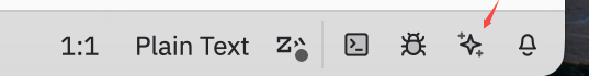 Zed toolbar with assistant button highlighted